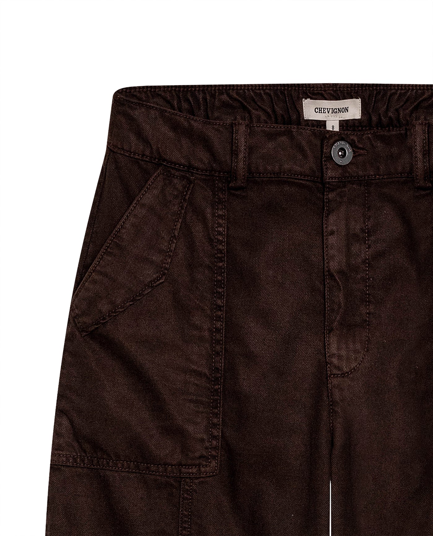 Womens Pants Jogger Silhouette High Rise Cotton Lyocell Denim Lightweight - Brown 63_731H009_CAF191016_8