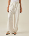 Womens Pants Rodeo Wide Leg Rayon Linen Blend - White 63_731H701_BLA110601_0