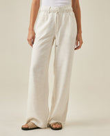 Womens Pants Rodeo Wide Leg Rayon Linen Blend - White 63_731H701_BLA110601_0