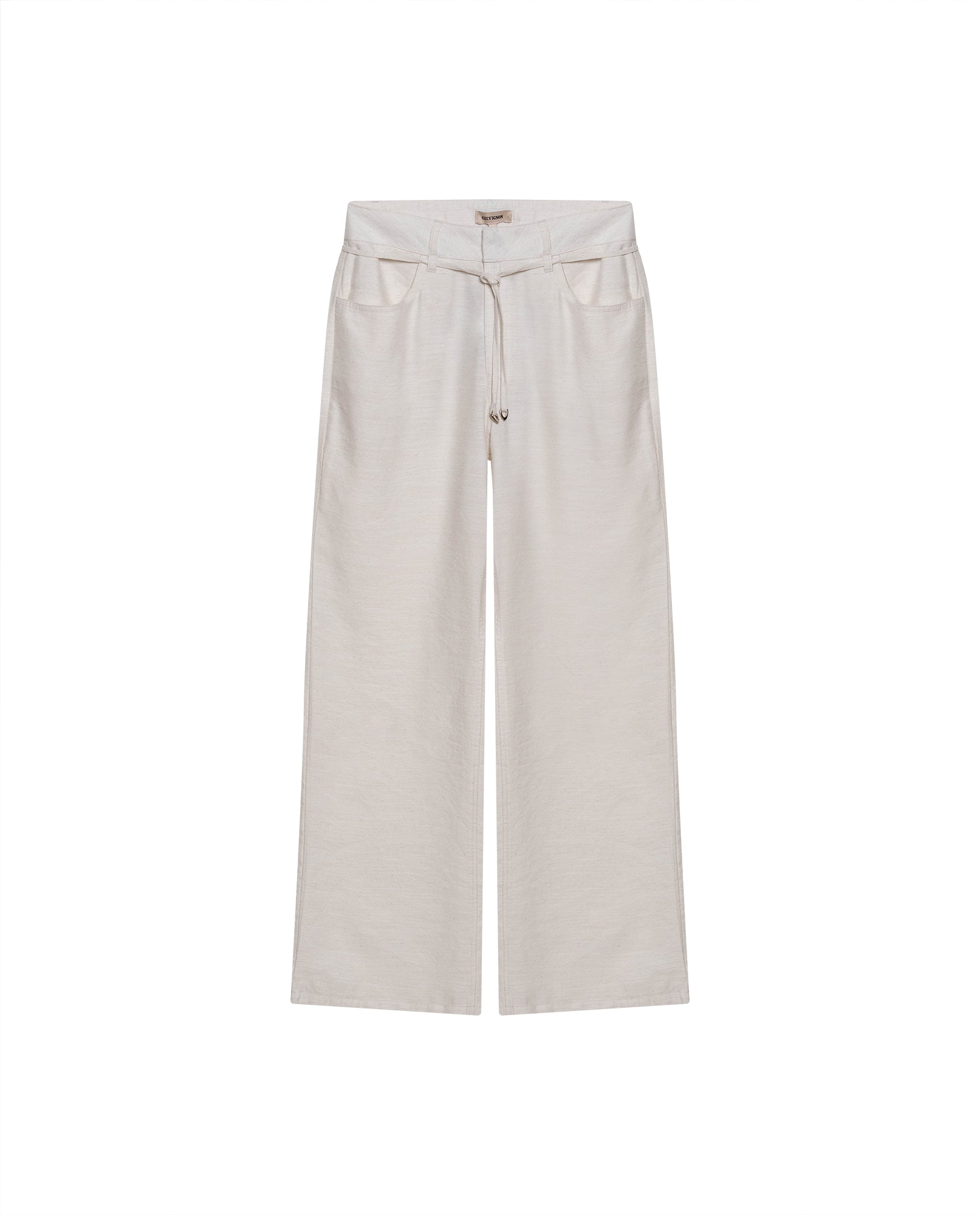 Womens Pants Rodeo Wide Leg Rayon Linen Blend - White 63_731H701_BLA110601_3