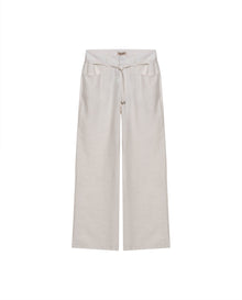 Womens Pants Rodeo Wide Leg Rayon Linen Blend - White 63_731H701_BLA110601_3