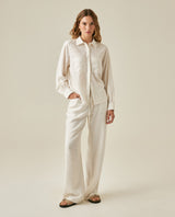 Womens Pants Rodeo Wide Leg Rayon Linen Blend - White 63_731H701_BLA110601_4