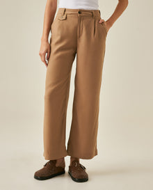 Womens Pants Rodeo Culotte Silhouette Rayon Blend Mid Rise - Beige 63_731H702_BEI161407_0