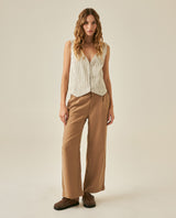 Womens Pants Rodeo Culotte Silhouette Rayon Blend Mid Rise - Beige 63_731H702_BEI161407_4