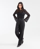 Women's High-Waisted Wide Leg Cargo Pants with Resin Effect in Tencel 63_732G003_NEG194004_3