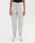 Women's High-Waisted Jogger Pants with Front Cuts in Cotton-Elastane - 1