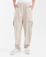 Women's High-Waisted Jogger Pants with Functional Cargo Pockets in Polyester 63_732G006_CRU130907_0