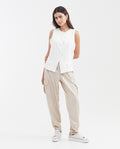 Women's High-Waisted Jogger Pants with Functional Cargo Pockets in Polyester 63_732G006_CRU130907_3