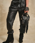 Women´s Leather Straight Pant - Black 63_734G502_NEG194007_3