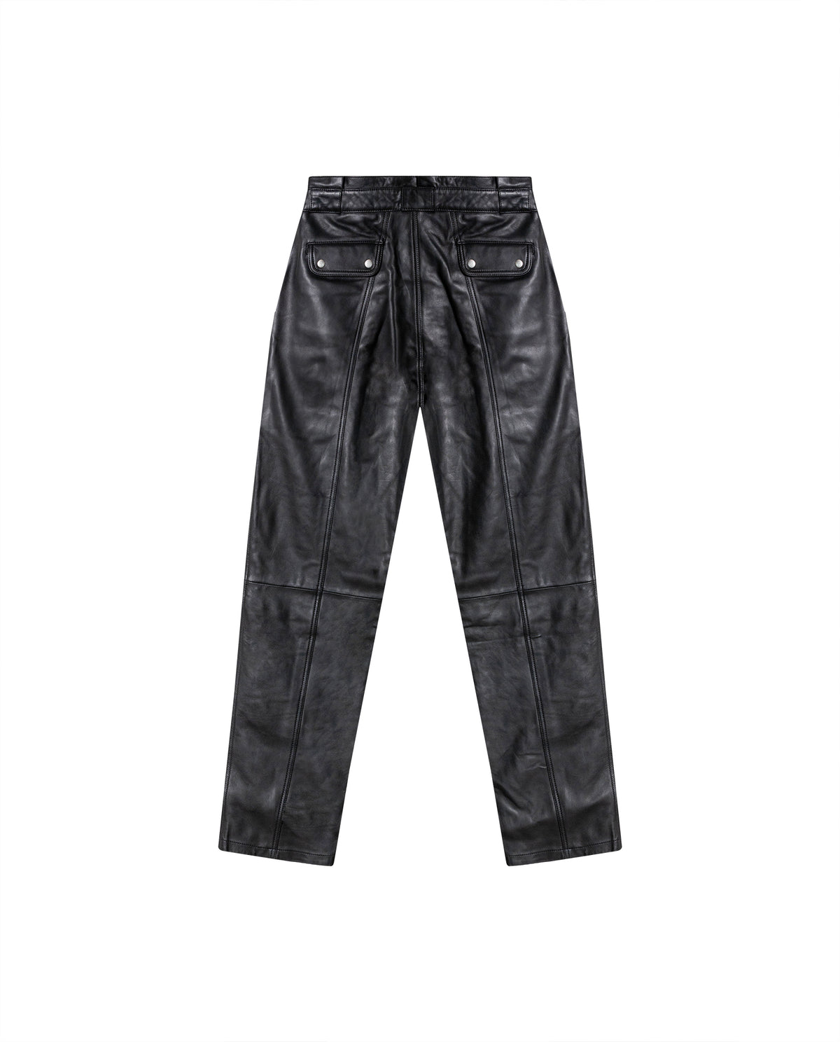 Women´s Leather Straight Pant - Black 63_734G502_NEG194007_5