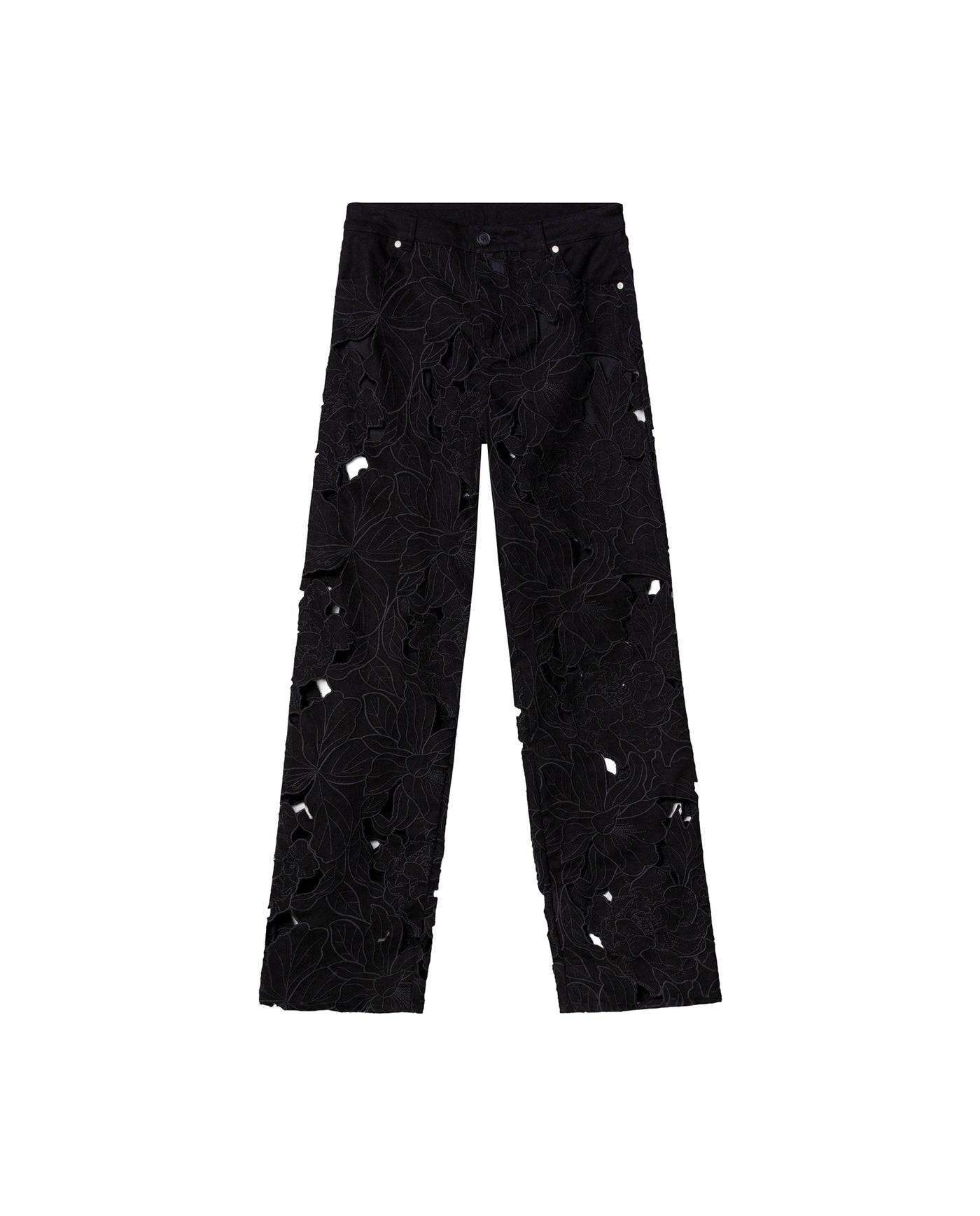 Womens Embroidered Barrel Fit Pants - Special Collection - Black 63_734H501_NEG194007_5