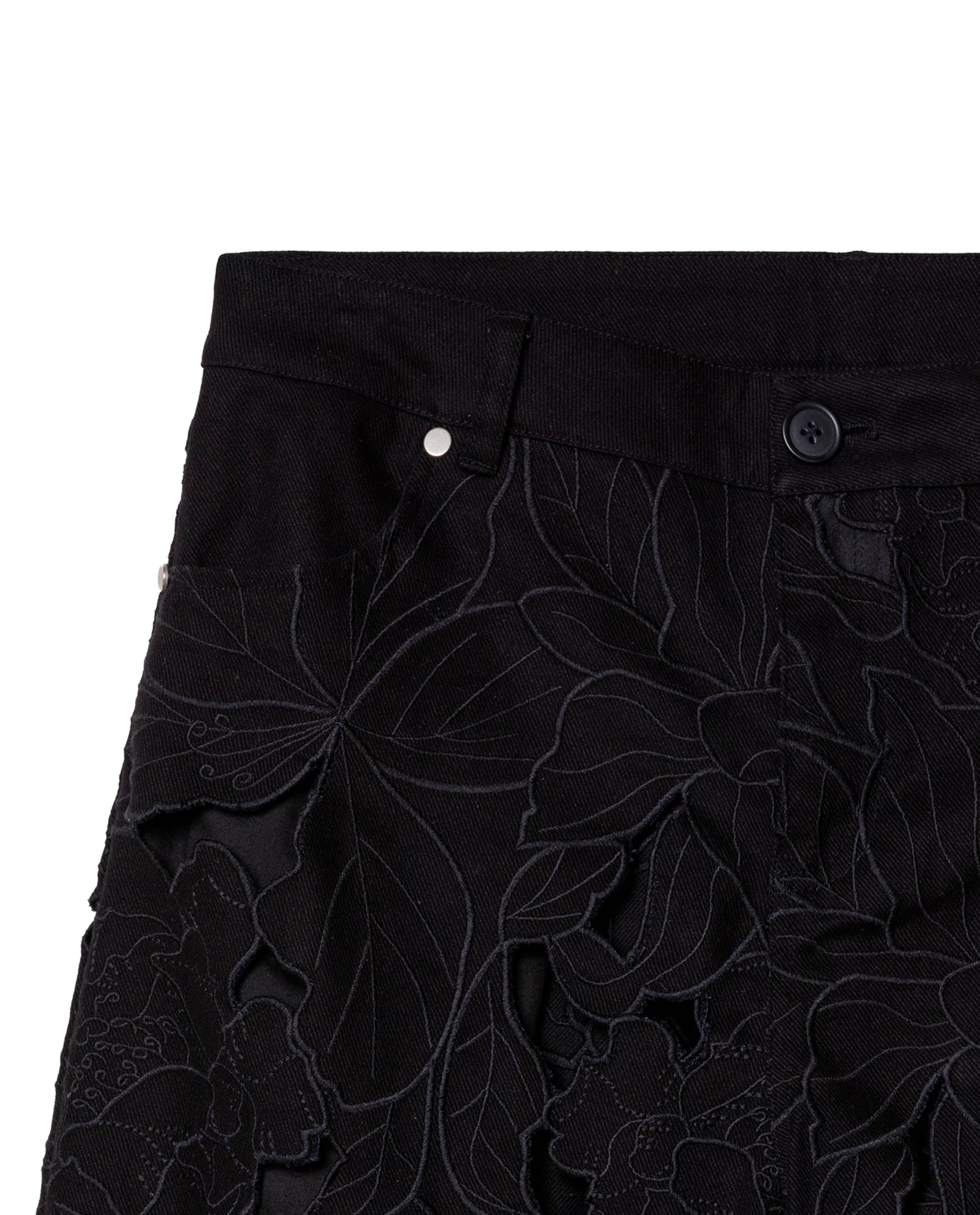 Womens Embroidered Barrel Fit Pants - Special Collection - Black 63_734H501_NEG194007_6
