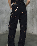 Womens Embroidered Barrel Fit Pants - Special Collection - Black 63_734H501_NEG194007_7