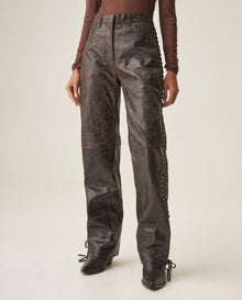 Women´s Leather Barrel Pant - Brown 63_737H401_CAF191325_3
