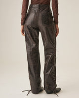 Women´s Leather Barrel Pant - Brown 63_737H401_CAF191325_6