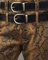 Womens Sheepskin Leather Snake-Print Pants - Special Collection - Brown 63_737H503_CAF161334_5