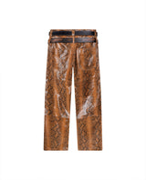Womens Sheepskin Leather Snake-Print Pants - Special Collection - Brown 63_737H503_CAF161334_7