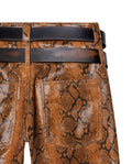 Womens Sheepskin Leather Snake-Print Pants - Special Collection - Brown 63_737H503_CAF161334_8