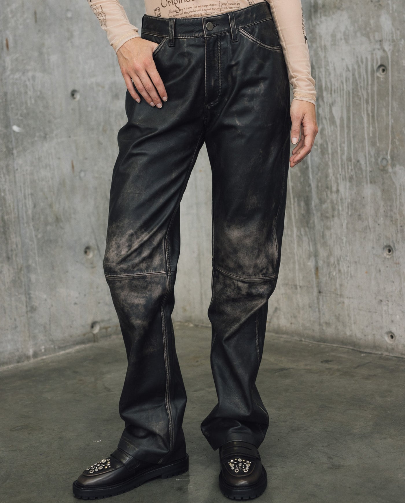 Womens Lambskin Leather Pants - Special Collection - Brown 63_737H504_CAF171321_3