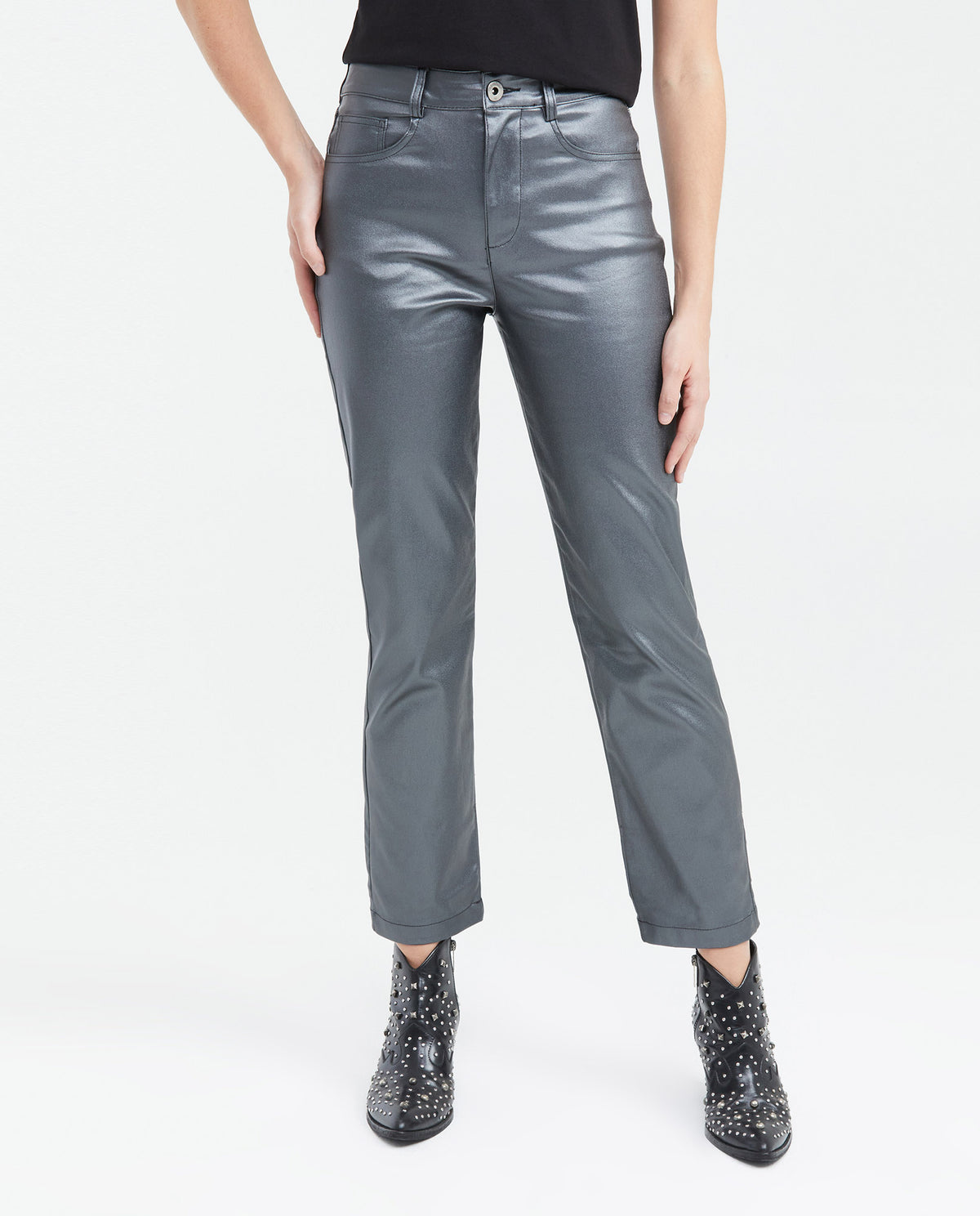 Women´s Metallic Straight Pant - Gray 63_739F005_GRI194205_0