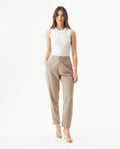 Women's High Rise Straight Fit Pants in Rayon-Polyester Blend, Navigator - 3