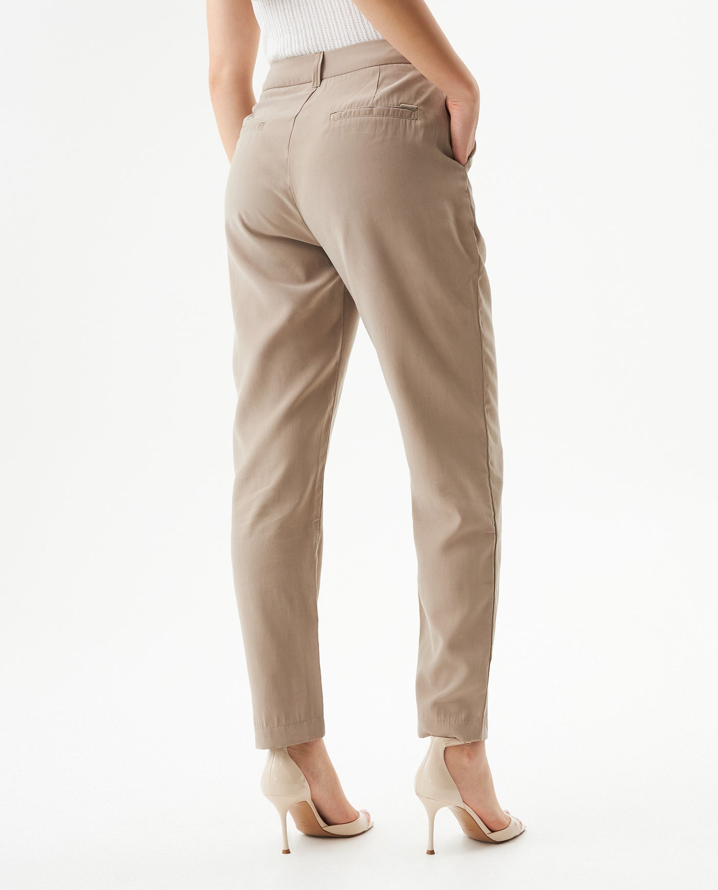 Women's High Rise Straight Fit Pants in Rayon-Polyester Blend, Navigator - 6