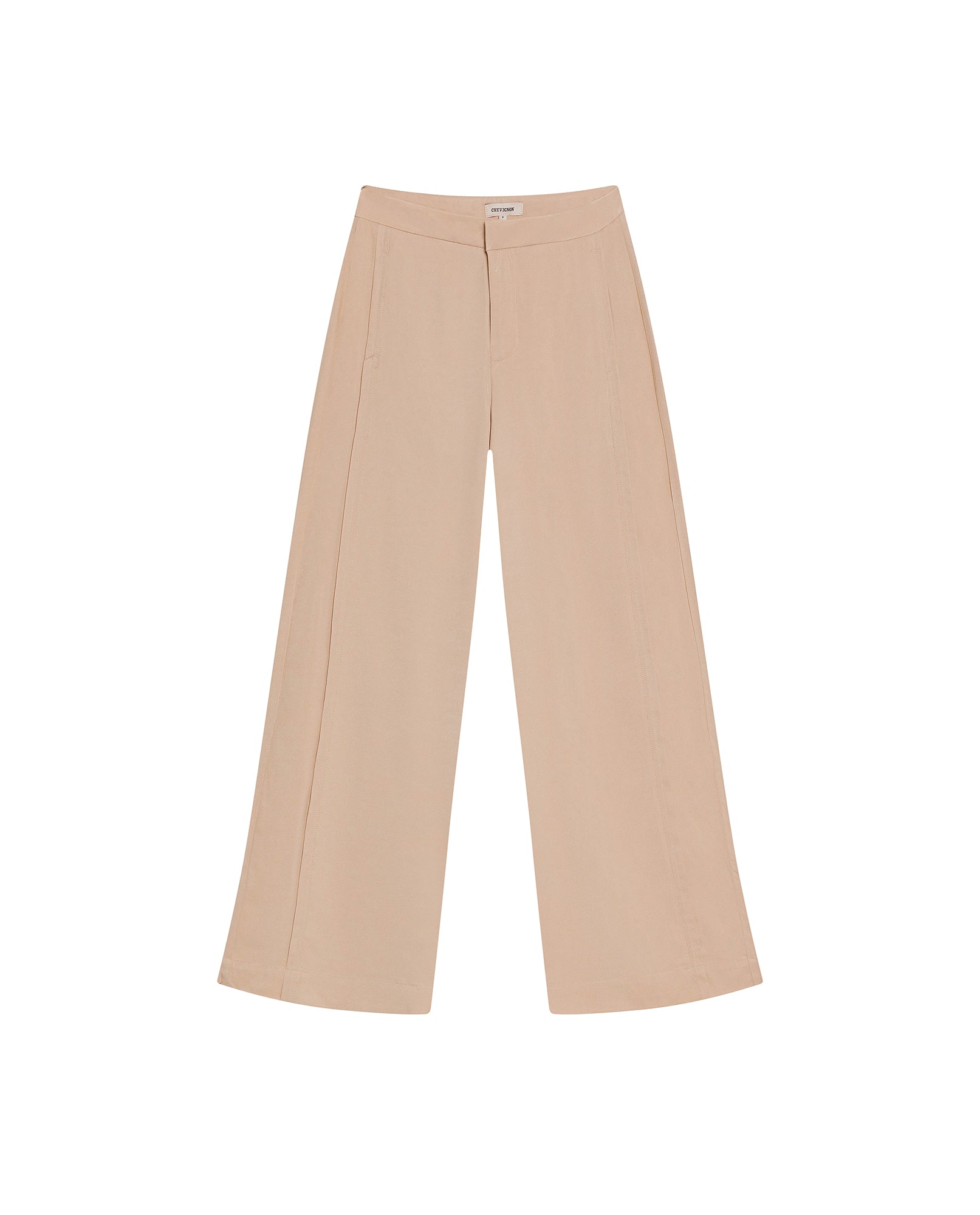Women's Vertical Cut Wide Leg Pants High Rise in Viscose-Rayon Blend, Evening - 1