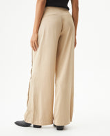 Women's Vertical Cut Wide Leg Pants High Rise in Viscose-Rayon Blend, Evening - 5