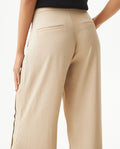 Women's Vertical Cut Wide Leg Pants High Rise in Viscose-Rayon Blend, Evening - 6
