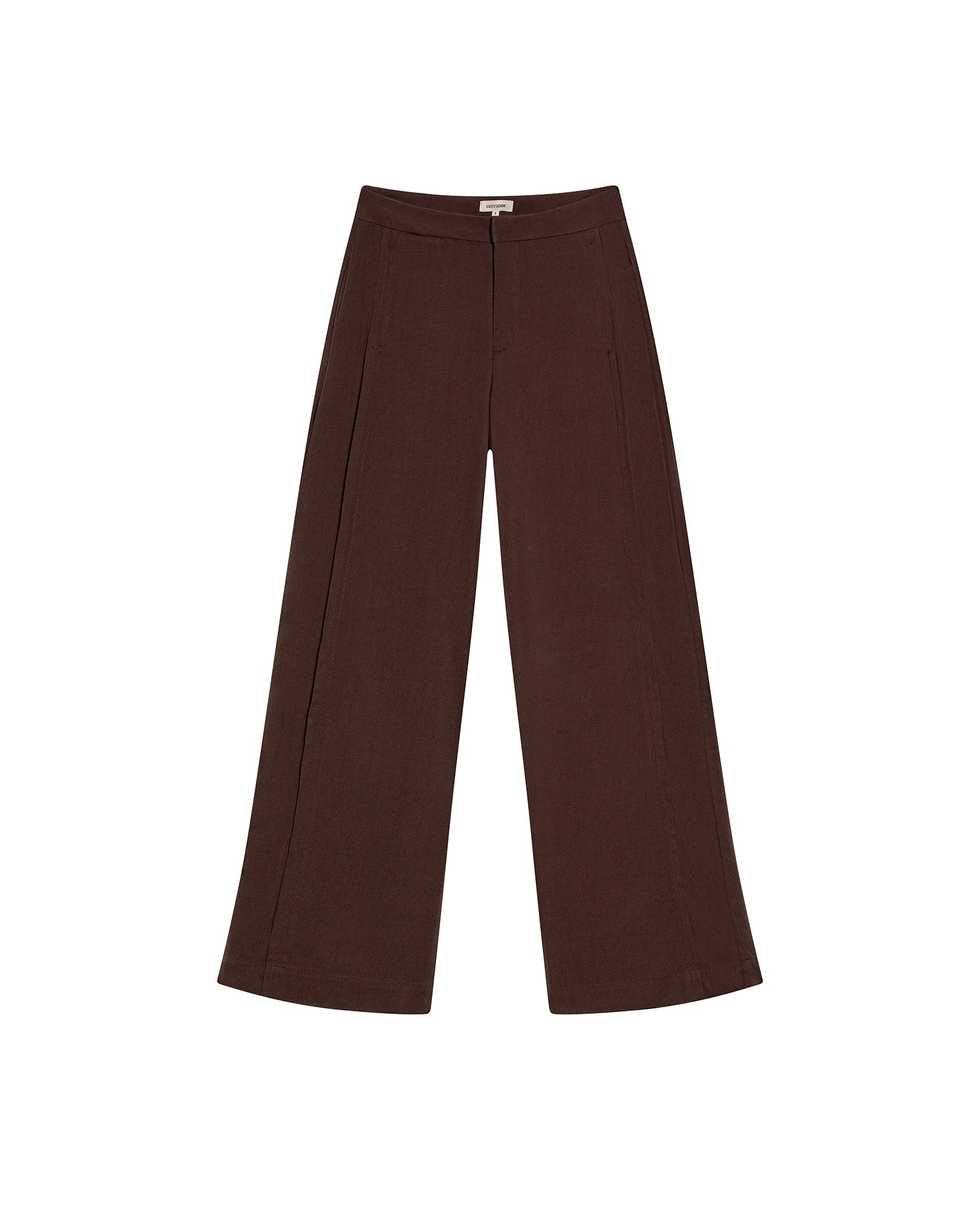 Women's Vertical Cut Wide Leg Pants High Rise in Viscose-Rayon Blend, Evening - 1