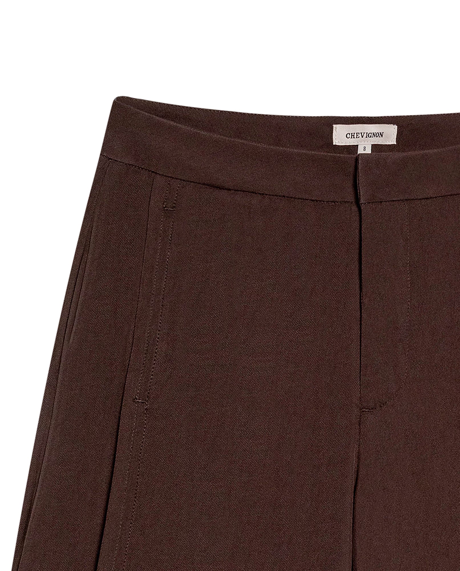 Women's Vertical Cut Wide Leg Pants High Rise in Viscose-Rayon Blend, Evening - 7