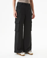 Women's Wide Fit Mid Rise Cargo Pants in Polyester, Bayside - 1