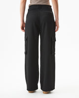 Women's Wide Fit Mid Rise Cargo Pants in Polyester, Bayside - 5
