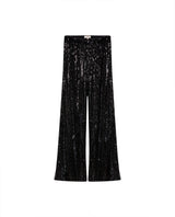 Women's Sequined Flare Mid Rise Pants in Polyester Stretch Blend, Ceremony - 3