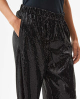Women's Sequined Flare Mid Rise Pants in Polyester Stretch Blend, Ceremony - 4