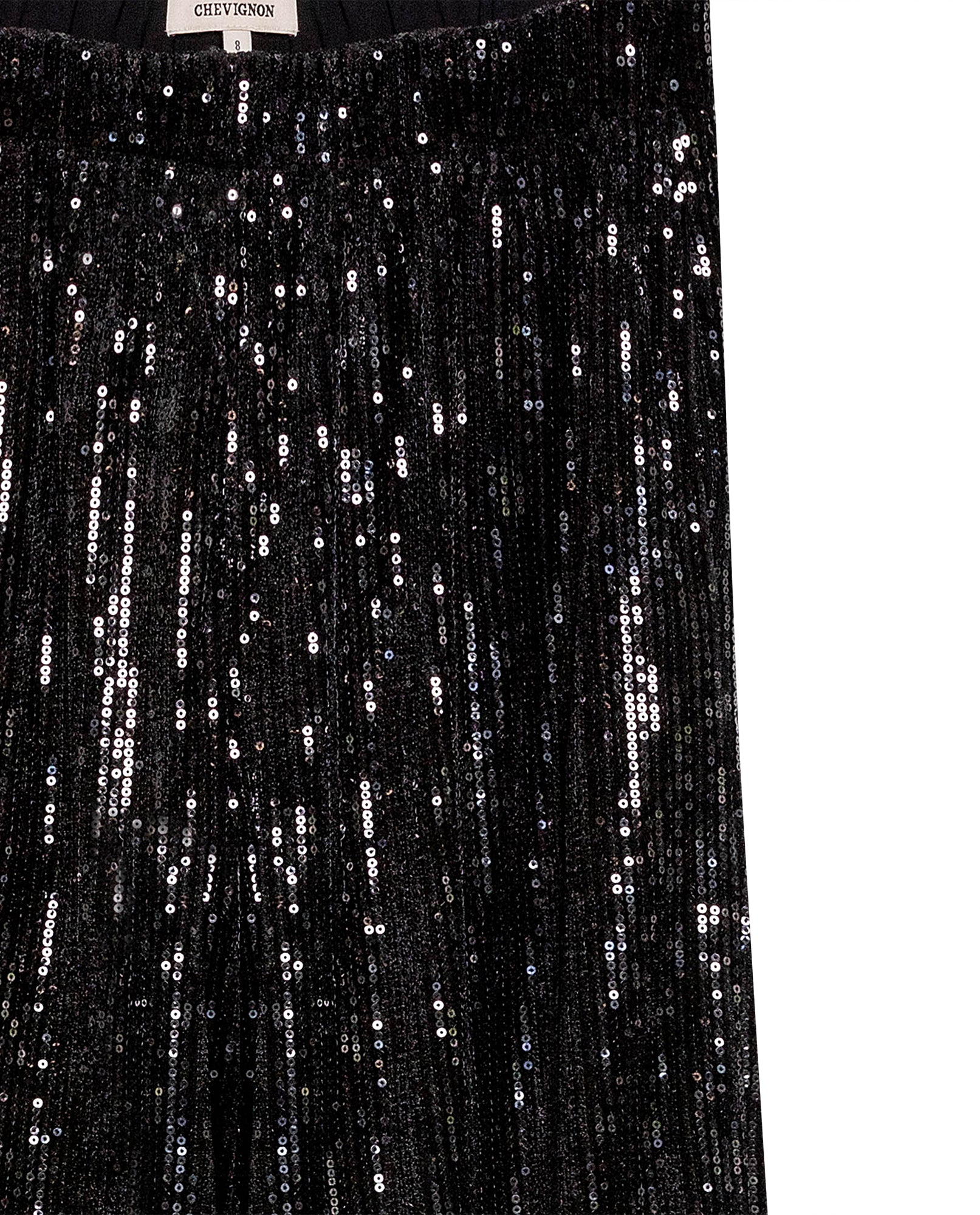 Women's Sequined Flare Mid Rise Pants in Polyester Stretch Blend, Ceremony - 7