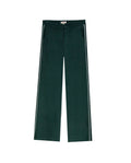 Women's Contrast Trim Wide Leg High Rise Pants in Rayon-Nylon Blend, Plaza - 3