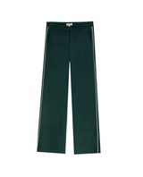 Women's Contrast Trim Wide Leg High Rise Pants in Rayon-Nylon Blend, Plaza - 3