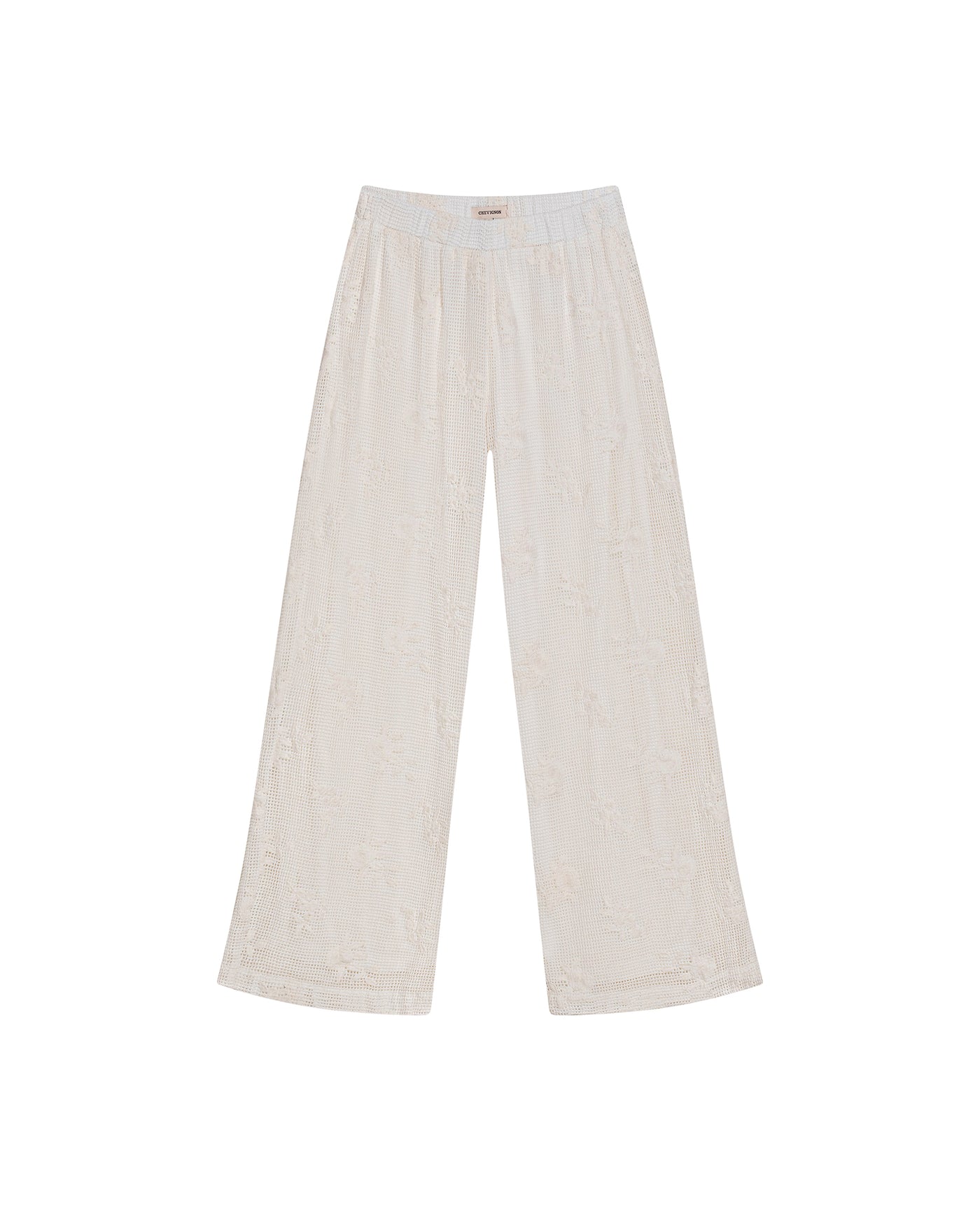 Women's Crochet Mid Rise Straight Fit Pants in Cotton, Moorings - 1
