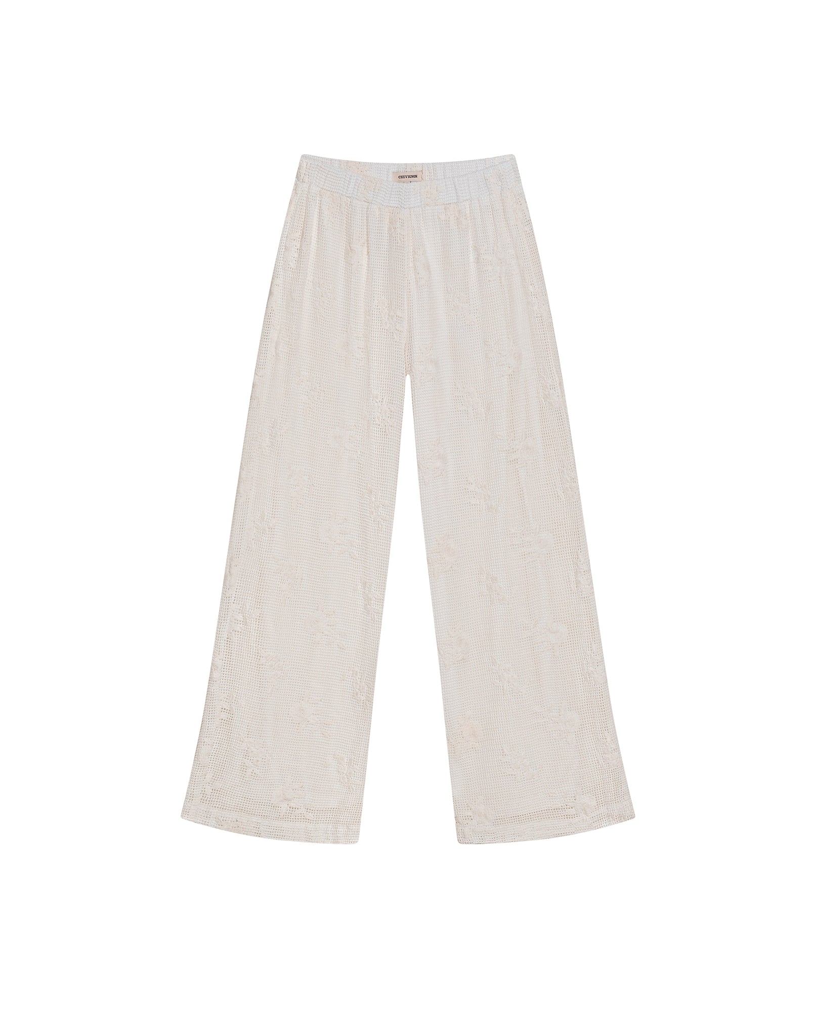 Women's Crochet Mid Rise Straight Fit Pants in Cotton, Moorings - 1