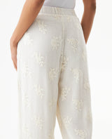 Women's Crochet Mid Rise Straight Fit Pants in Cotton, Moorings - 6