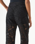 Women's Embroidered Effect High Rise Straight Fit Pants in Cotton-Polyamide Blend, Ballroom - 6