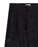 Women's Embroidered Effect High Rise Straight Fit Pants in Cotton-Polyamide Blend, Ballroom - 7