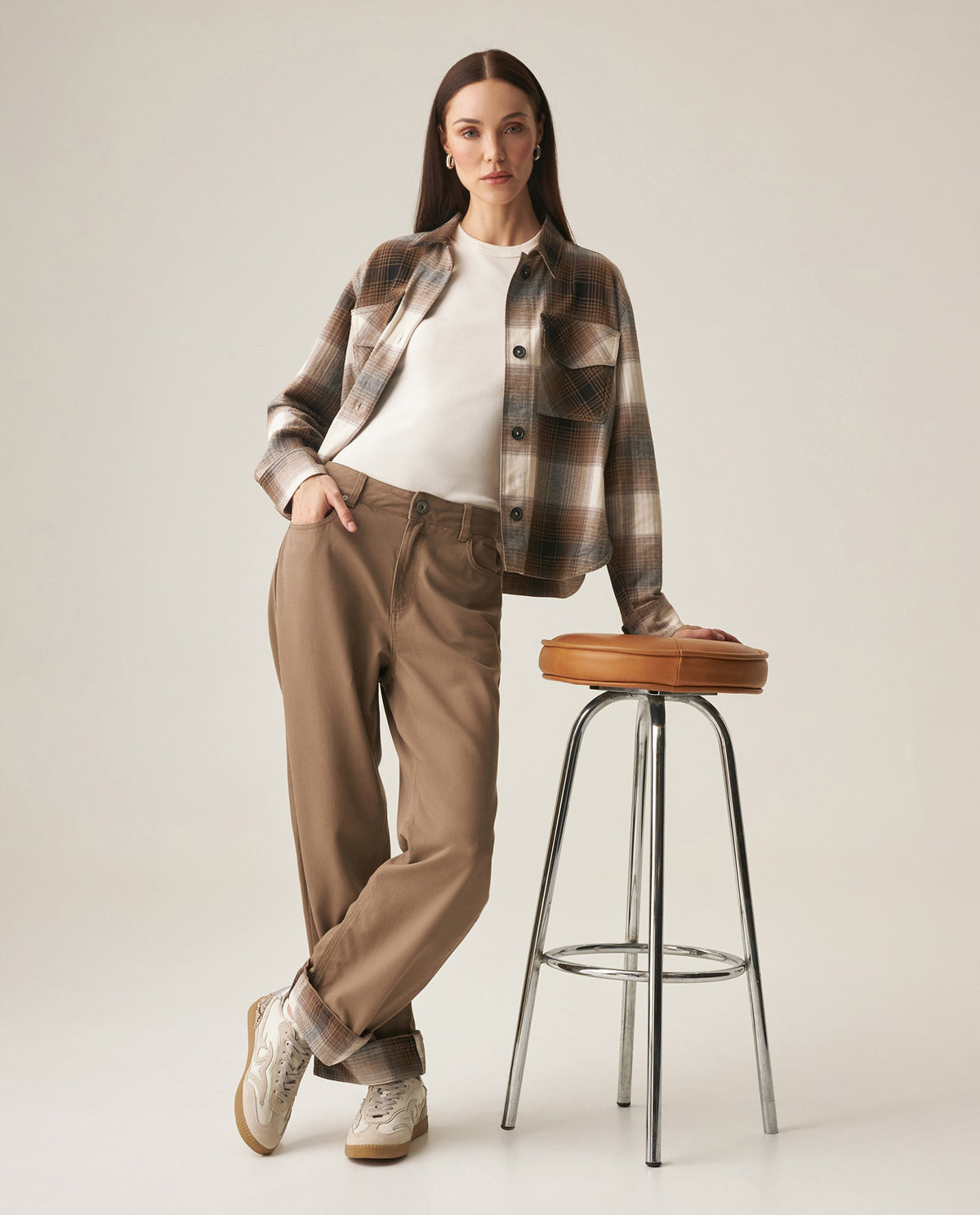Women´s Straight Fit Pant - Brown 63_739H005_CAF181015_0