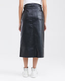 FAUX LEATHER MIDI SKIRT