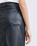 FAUX LEATHER MIDI SKIRT