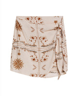 Womens Skirt Short Wrap Silhouette Viscose–Linen Print - Raw 63_741H000_CRU131011_3