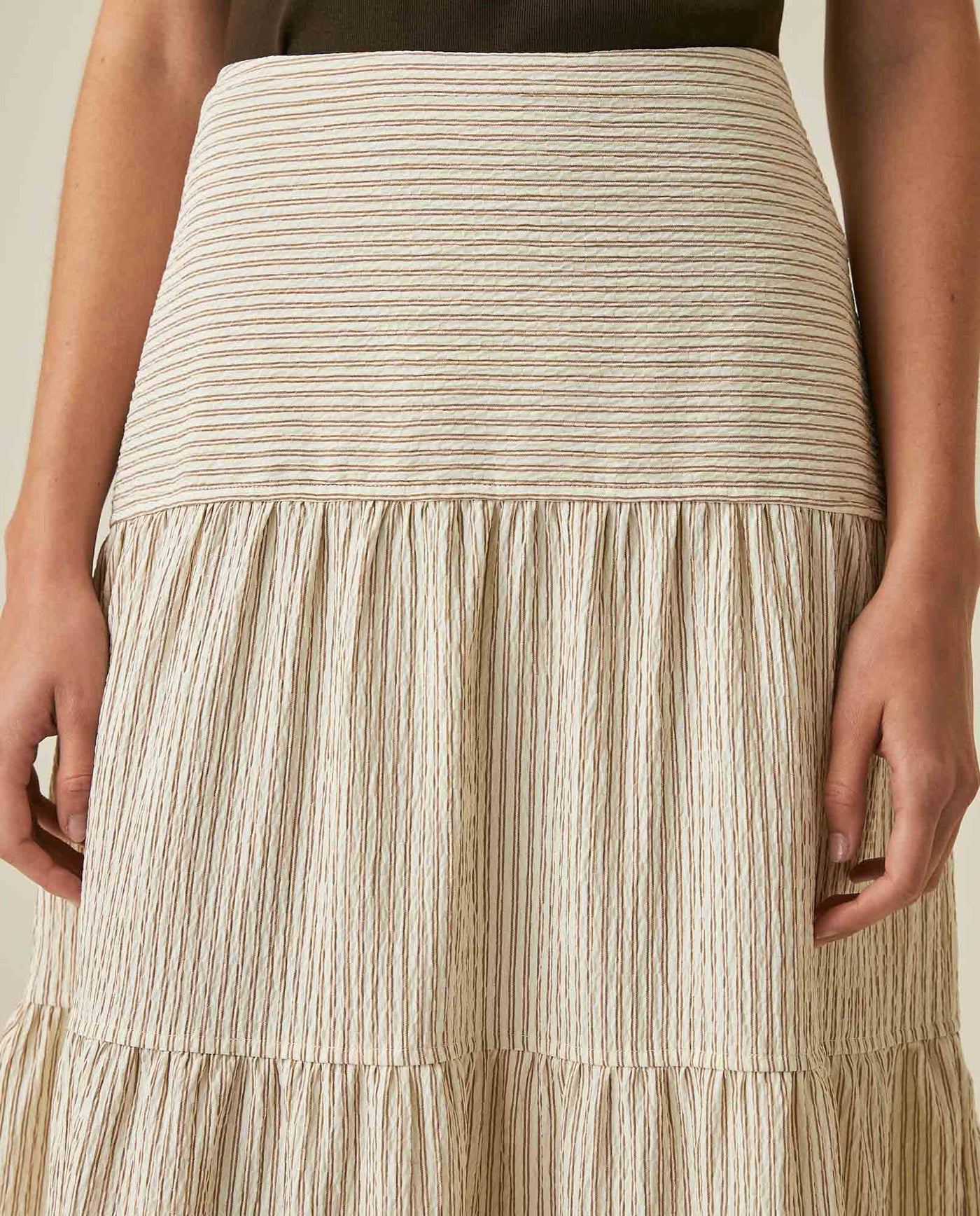 Womens Striped Tiered Maxi Skirt - Yellow 63_741H700_AMA120815_5