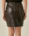 Womens High Rise Leather Mini Skirt - Brown 63_747H200_CAF181033_6