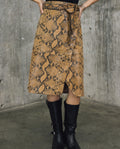 Womens Snake-Print Leather Skirt - Special Collection - Brown 63_747H500_CAF181314_3